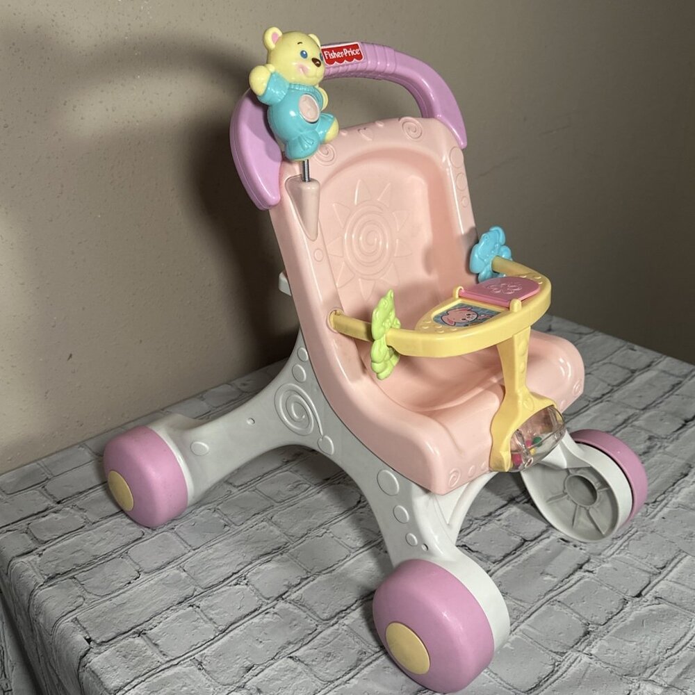 Fisher-Price Brilliant Basics Stroll Along Walker Toy Baby Doll Stroller TESTED - Picture 14 of 16